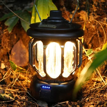 3500 мА Външен лампа за къмпинг led фенер в ретро стил във формата на кон, преносим фенер за палатка, удобен фенер за къмпинг с USB зареждане