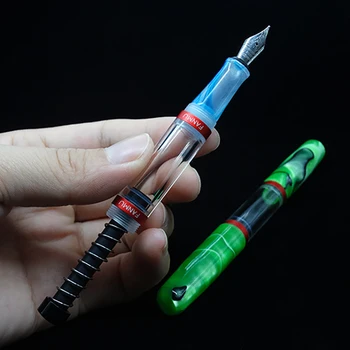 Автоматична впитывающая мастило дръжката е от прозрачна смола, писалка за съхранение на мастила с голям капацитет 0,5 мм