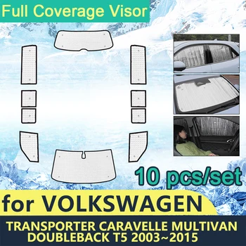 Пълни Седалките Слънчеви Очила За Volkswagen VW Превозвачът Caravelle Multivan Doubleback T5 2003 ~ 2015 Авто Козирка Аксесоари Shaby 2014