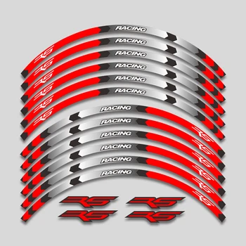 17-инчови аксесоари за мотоциклети, лепенки за джанти, гуми, водоустойчиви стикери, джанти, ступица, комплект светлоотразителни шарени ленти за Aprilia RS 125 Rs125