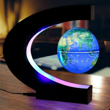 Led магнитен глобус Карта на света, плаващ тенис лека нощ, настолна лампа на магнитна висулка за училищното обучение по география, украса за дома за рожден ден