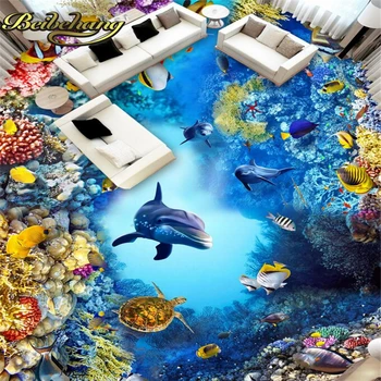 beibehang Обичай Делфин подводен свят на океана фотообои пейзаж дневна Спалня стенопис стенни хартия стикер за стена
