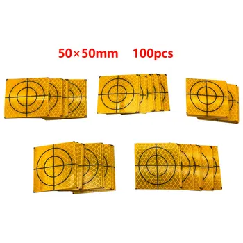 100 бр. отразяващ лист, жълт на цвят размер 50x50 мм за правене на снимки, светоотражающей лента, насочен тахеометра