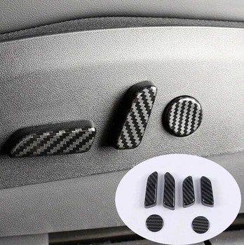 За Tesla, модел Y 2021 Автомобилни аксесоари Бутон за регулиране на седалката панел от карбон черен цвят ABS авточасти за интериора