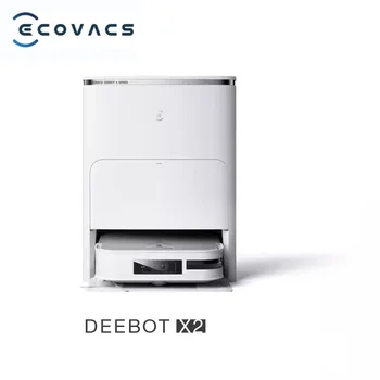Нов Оригинален Прахосмукачка ECOVACS DEEBOT X2 PRO Робот-Подметальщик За измиване с Гореща Вода, Въже За събиране и Сушене на Прах, Интеграция