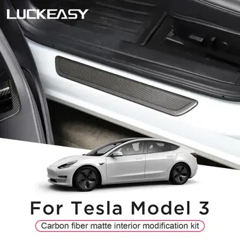 Аксесоари за интериора на колата Tesla Model 3 ModelY 2017-2020, панел, в централната контролния панел, бутон за кола прозорец от матово въглеродни влакна