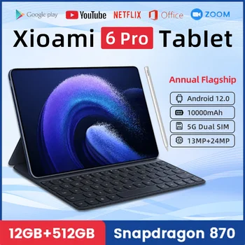 Оригиналът на екрана Pad 6 Pro 10000 ма Android 12 Таблет 2023 Android Tablet PC 11 Инча Snapdragon 870 RAM 12 GB ROM 512 GB 5G WIFI