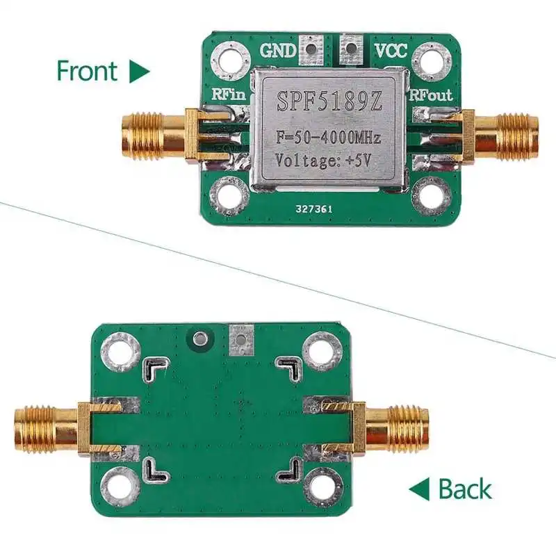 Радиочестотни усилвател SPF5189 Приемник на радиочестотния сигнал с ниско ниво на шум Модул усилвател на третиране LNA 50-4000 Mhz NF = 0,6 db