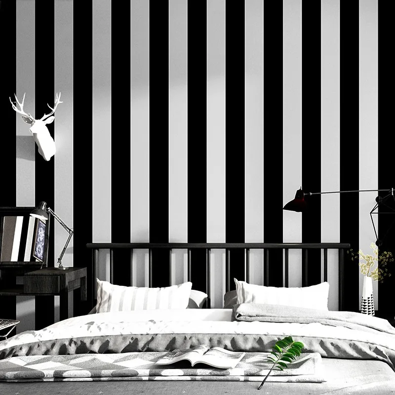 Съвременните модни тапети в черно, сребристо-сиво райе, 3D тапети с вертикални райета, детска стая, всекидневна, спалня, тапети