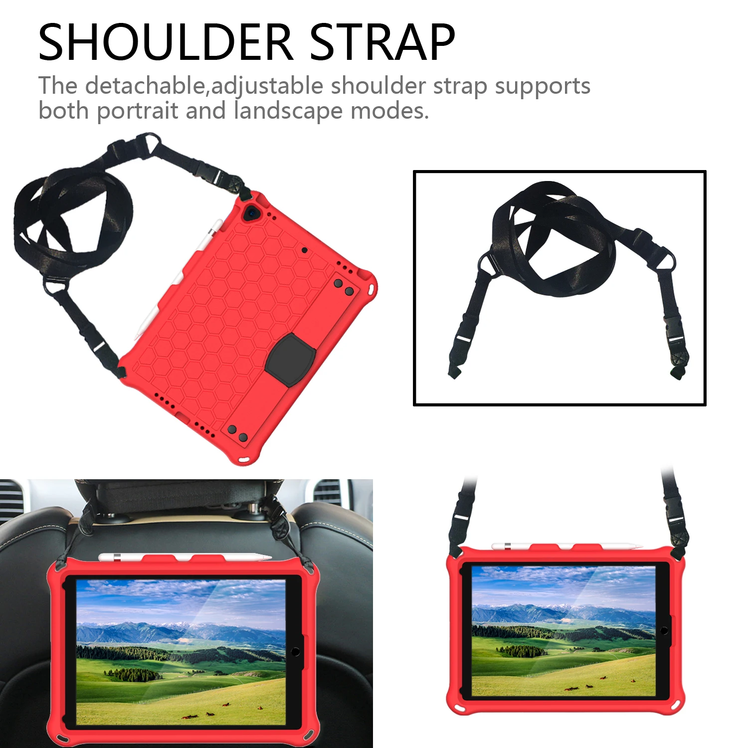 Калъф за iPad 10.2 2019 2020 A2200 A2198 A2197 чанта за носене на рамо С клетъчна Стойка Детски Ръчно С Притежателя на Защитната Обвивка