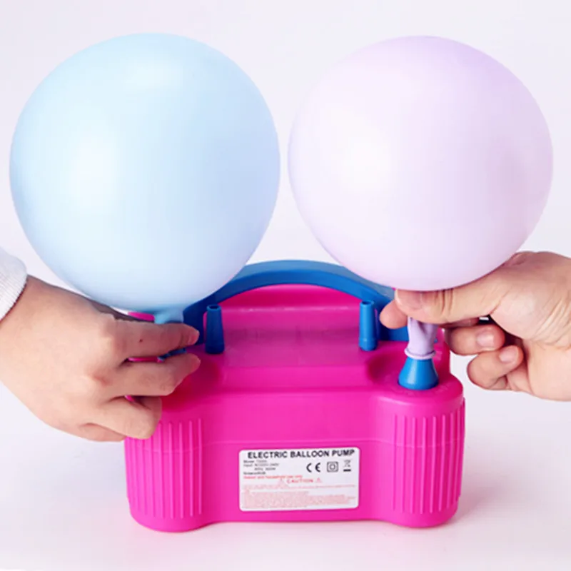 Штепсельная вилица ЕС високо напрежение електрическа помпа за балони с двоен отвор, въздушен компресор, аксесоари за парти по случай рожден ден, аксесоари за вентилатори 