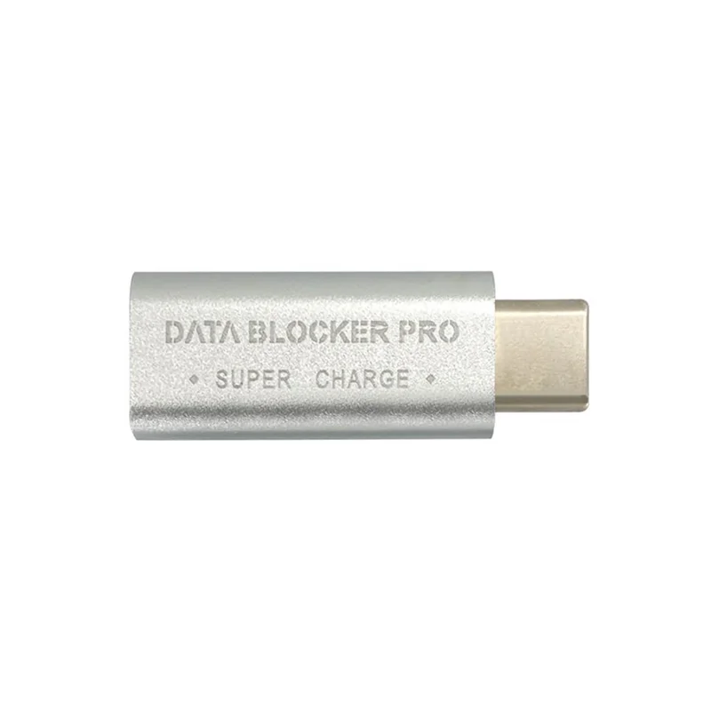 2 ЕЛЕМЕНТА USB Type-C Блокиращите на данни USB-C Juice Jack Defender Адаптер Поддържа, бързо зареждане (50/5 А) Предотвратява кражба на данни (сребрист)
