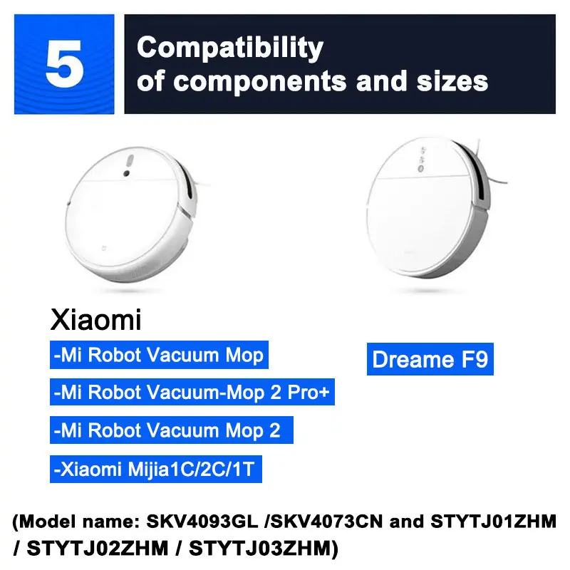 Hepa-филтър, чиято основна странична четка, кърпа за парцал за Xiaomi Mijia 1C 1T Mi Robot Vacuum Моп Dreame F9, аксесоари за роботизирани прахосмукачки