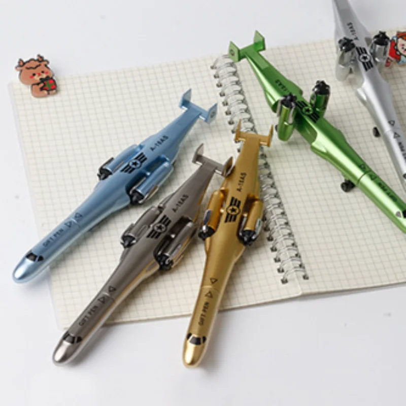 Креативна гел дръжка във формата на самолет 0,5 мм, черно мастило, хеликоптери, бойни подарък за момче, студентски пишещи средства, канцеларски материали